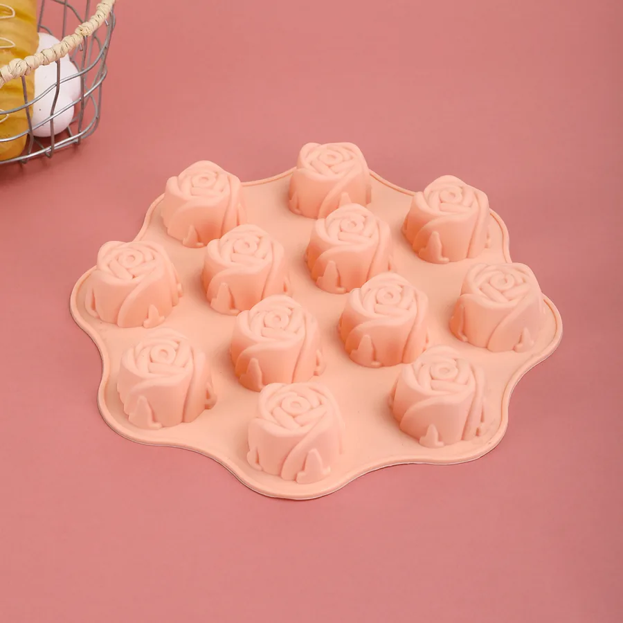 12-Cavity Rose Silicone Mould — factory photo 4