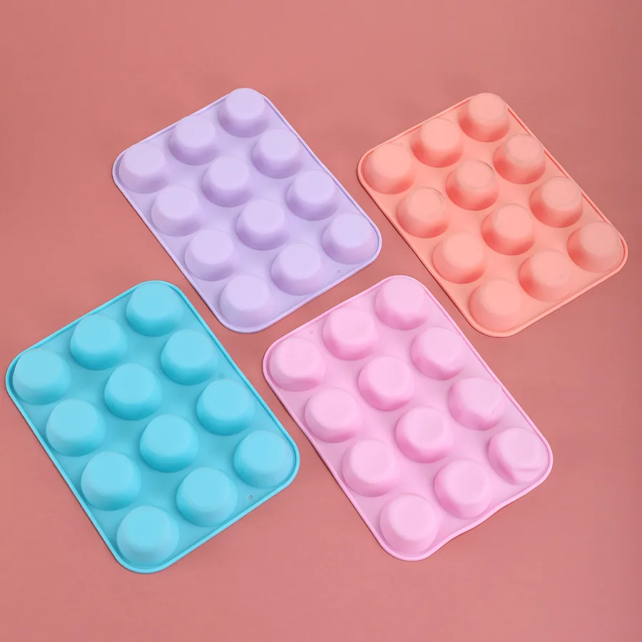 12-Cavity Round Silicone Bread Mould