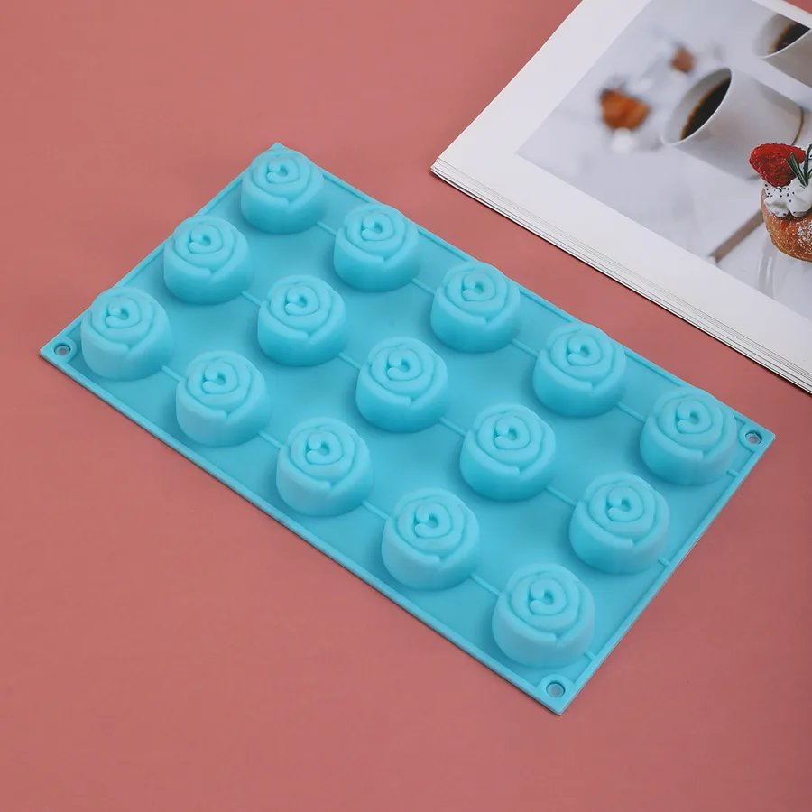 15-Cavity Rose Silicone Mould — factory photo 4