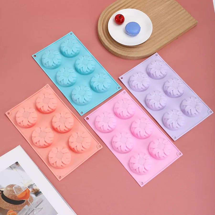 6-Cavity Chrysanthemum Silicone Mould