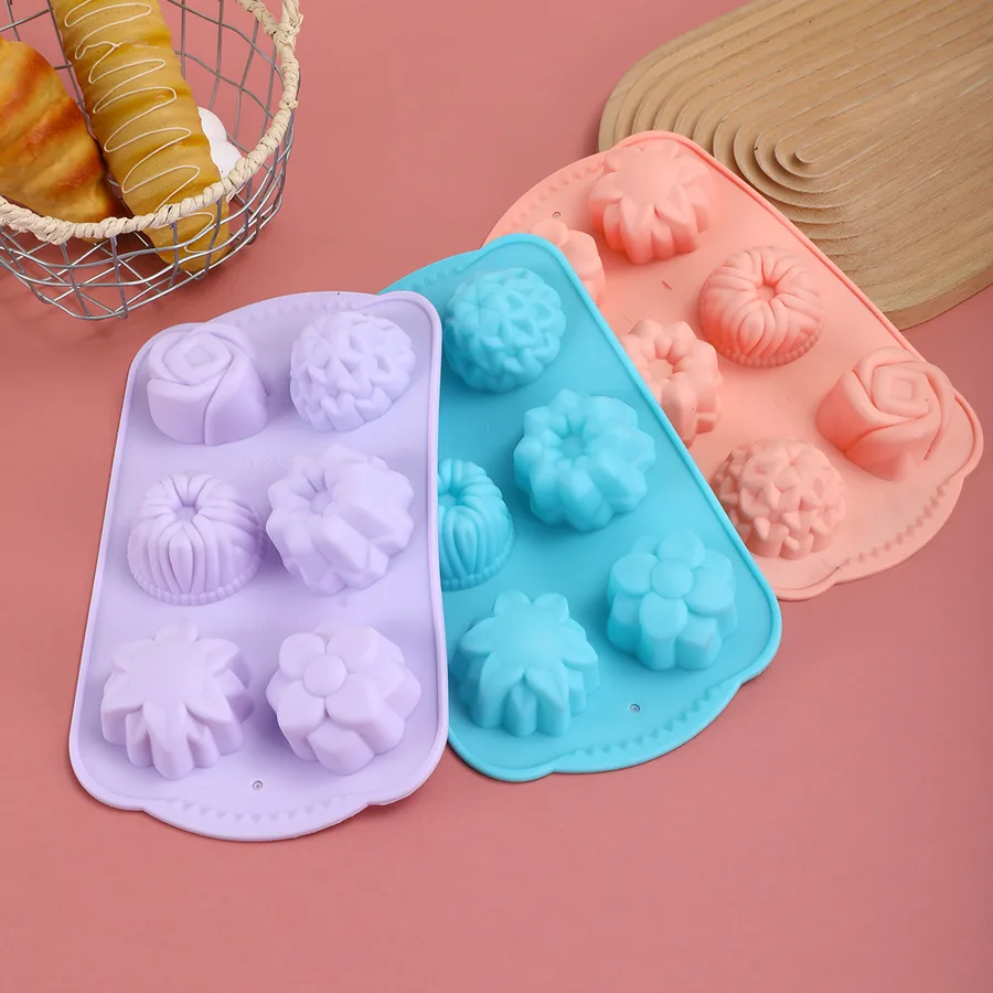 6-Cavity Floral Silicone Mould — factory photo 2