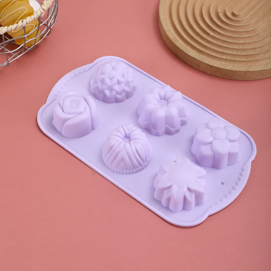 6-Cavity Floral Silicone Mould — factory photo 3