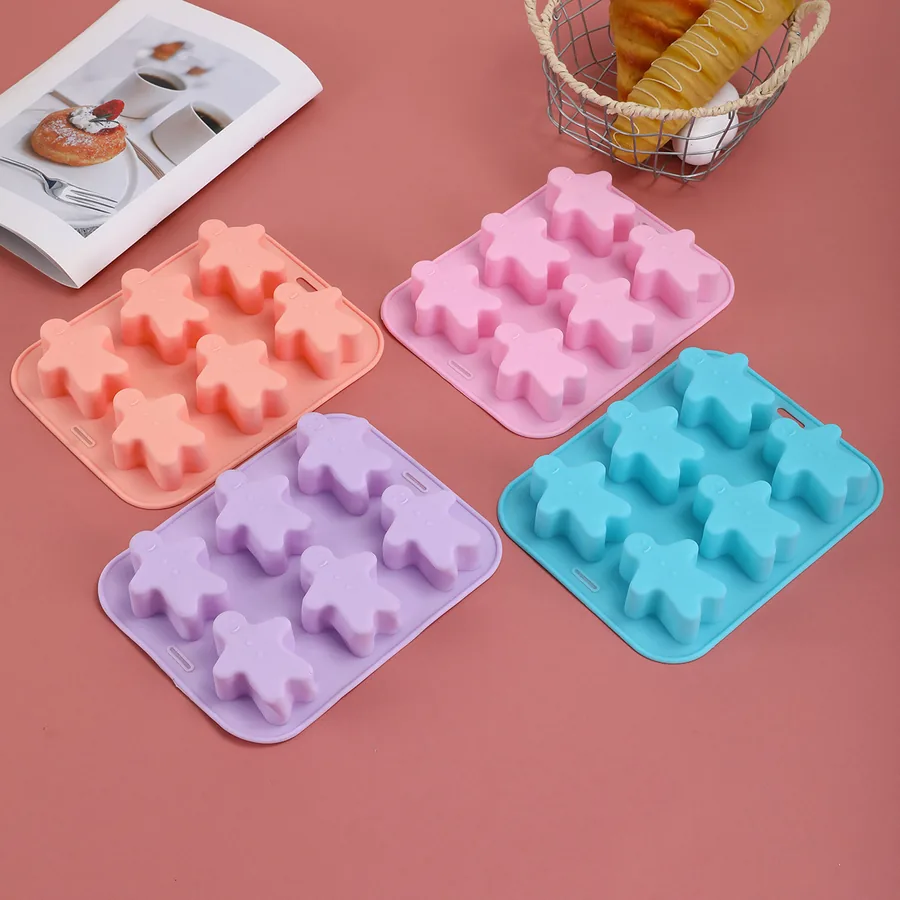 6-Cavity Gingerbread Man Silicone Mould