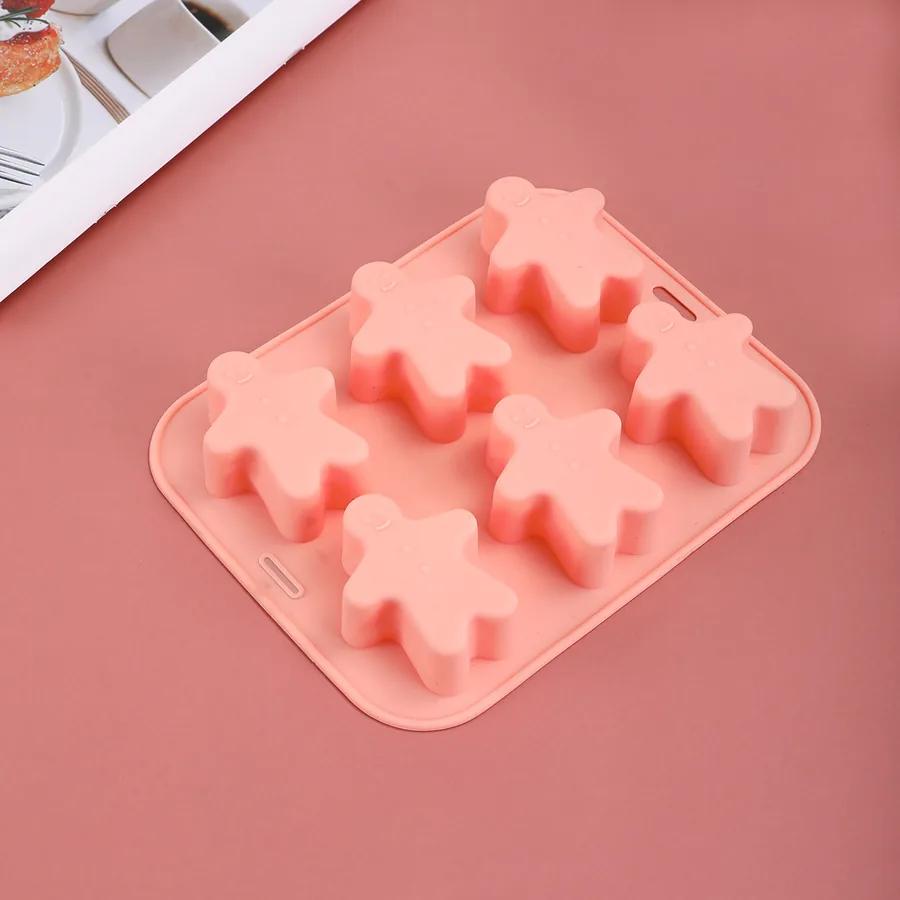 6-Cavity Gingerbread Man Silicone Mould — factory photo 3