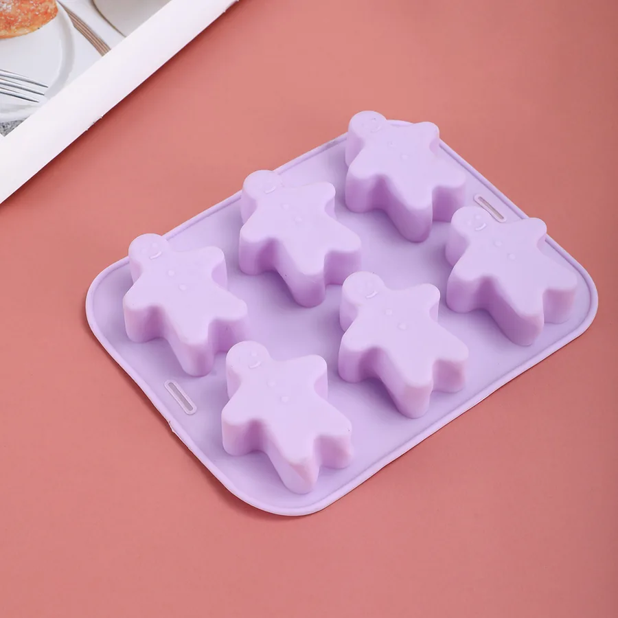 6-Cavity Gingerbread Man Silicone Mould — factory photo 4