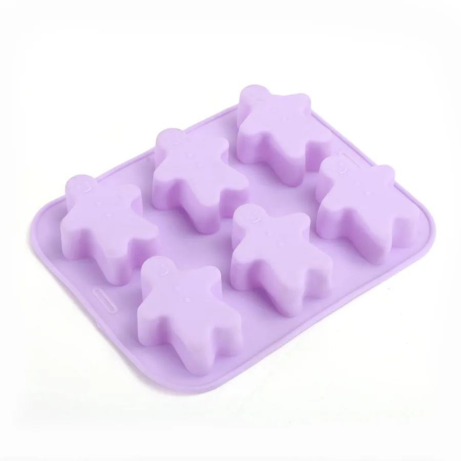 6-Cavity Gingerbread Man Silicone Mould — factory photo 5