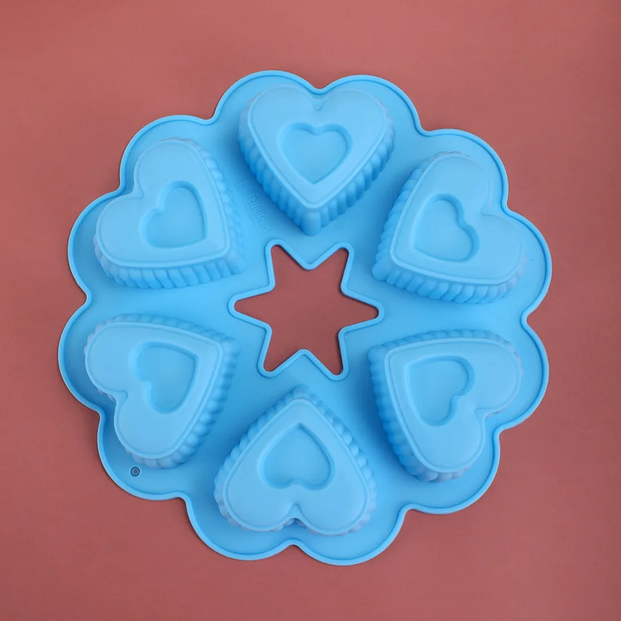 6-Cavity Heart Silicone Soap & Cake Mould — factory photo 3