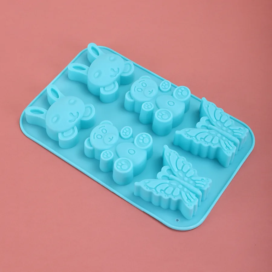 6-Cavity Rabbit, Butterfly & Bear Silicone Mould — factory photo 3