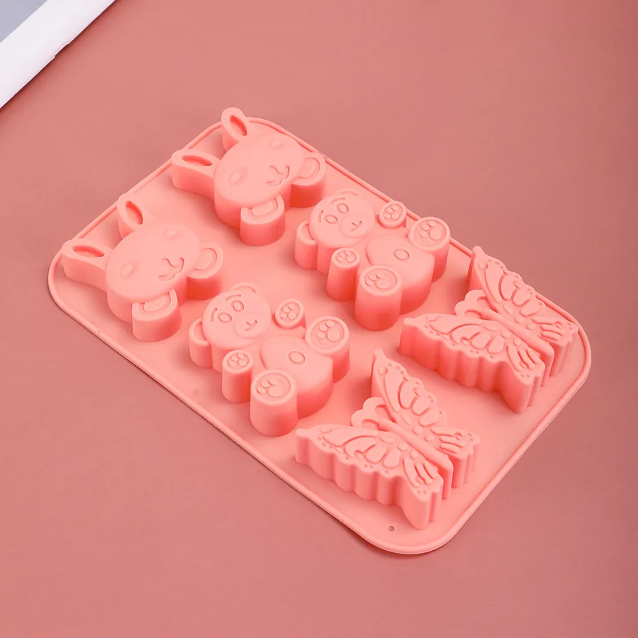 6-Cavity Rabbit, Butterfly & Bear Silicone Mould — factory photo 4