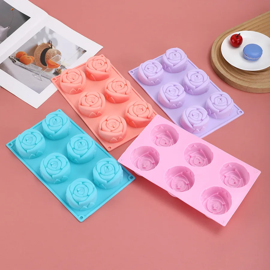 6-Cavity Rose Silicone Mould — factory photo 2