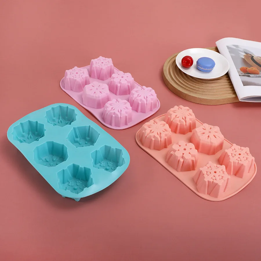 6-Cavity Snowflake Silicone Mould