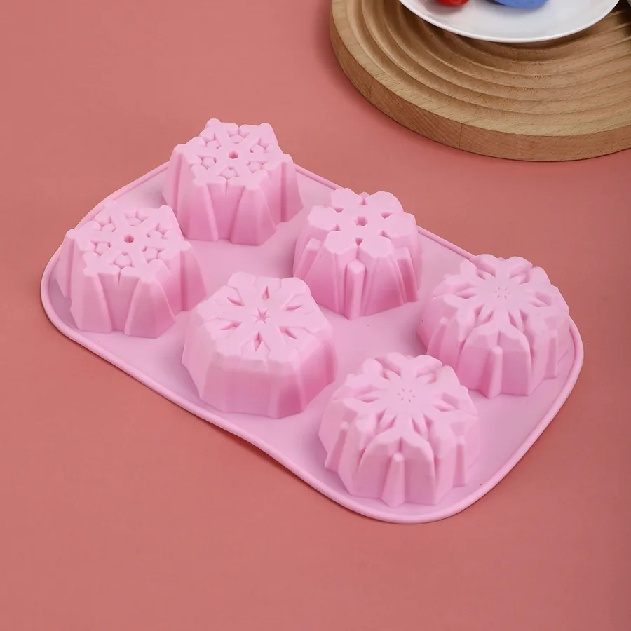 6-Cavity Snowflake Silicone Mould — factory photo 3