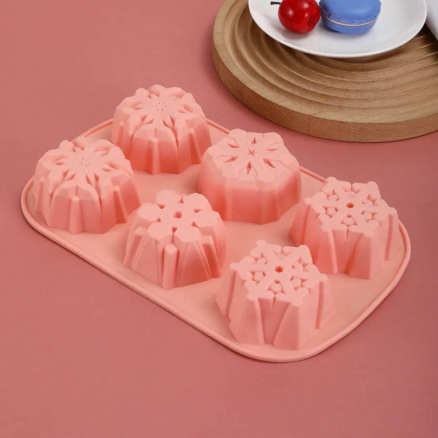 6-Cavity Snowflake Silicone Mould — factory photo 4