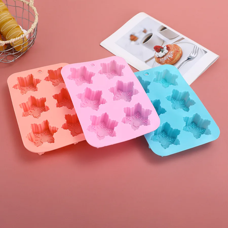 6-Cavity Snowflake Silicone Soap & Cake Mould — factory photo 2