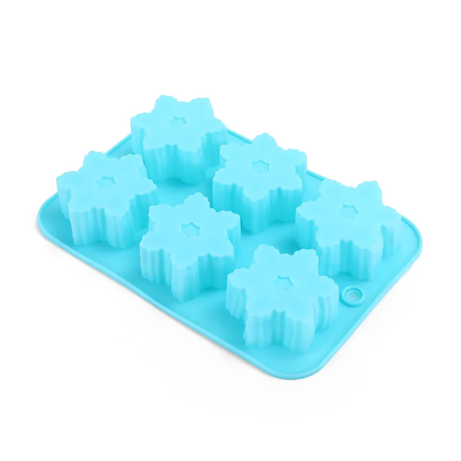 6-Cavity Snowflake Silicone Soap & Cake Mould — factory photo 5