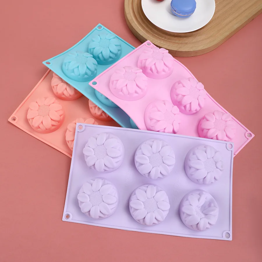 6-Cavity Sunflower Silicone Mould — factory photo 3