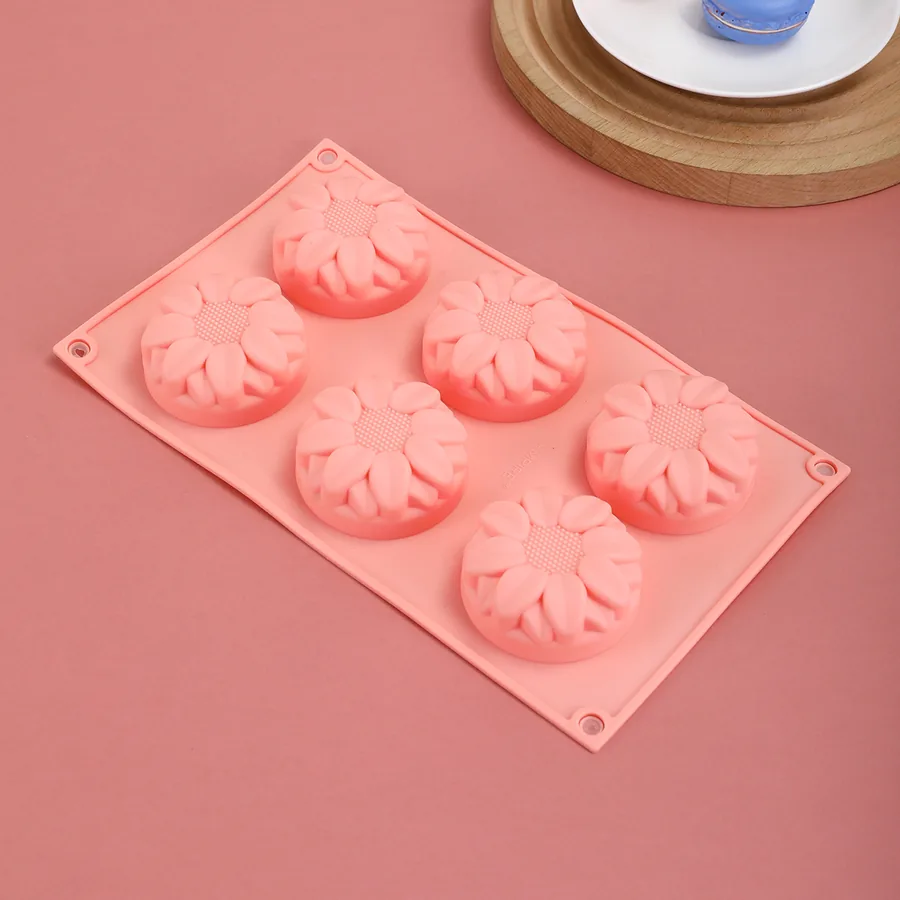6-Cavity Sunflower Silicone Mould — factory photo 4