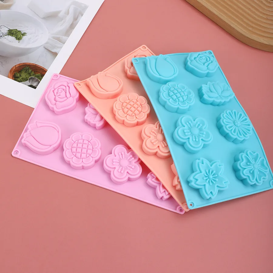 8-Cavity Mixed Flower Silicone Mould — factory photo 3