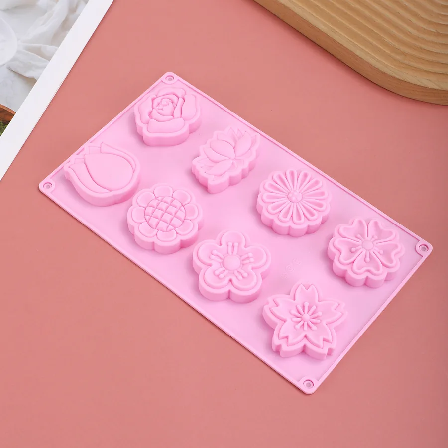 8-Cavity Mixed Flower Silicone Mould — factory photo 4