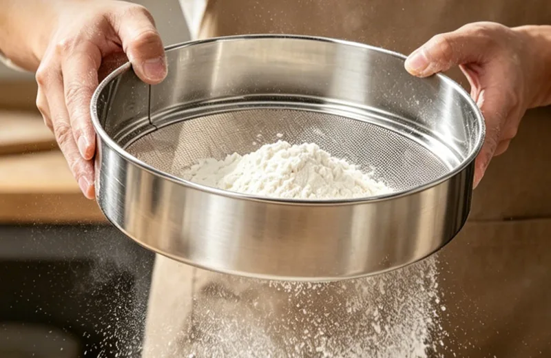 60-Mesh Stainless Steel Flour Sifter — food-grade bakeware, factory wholesale from Shansen Bakeware, Yongkang China