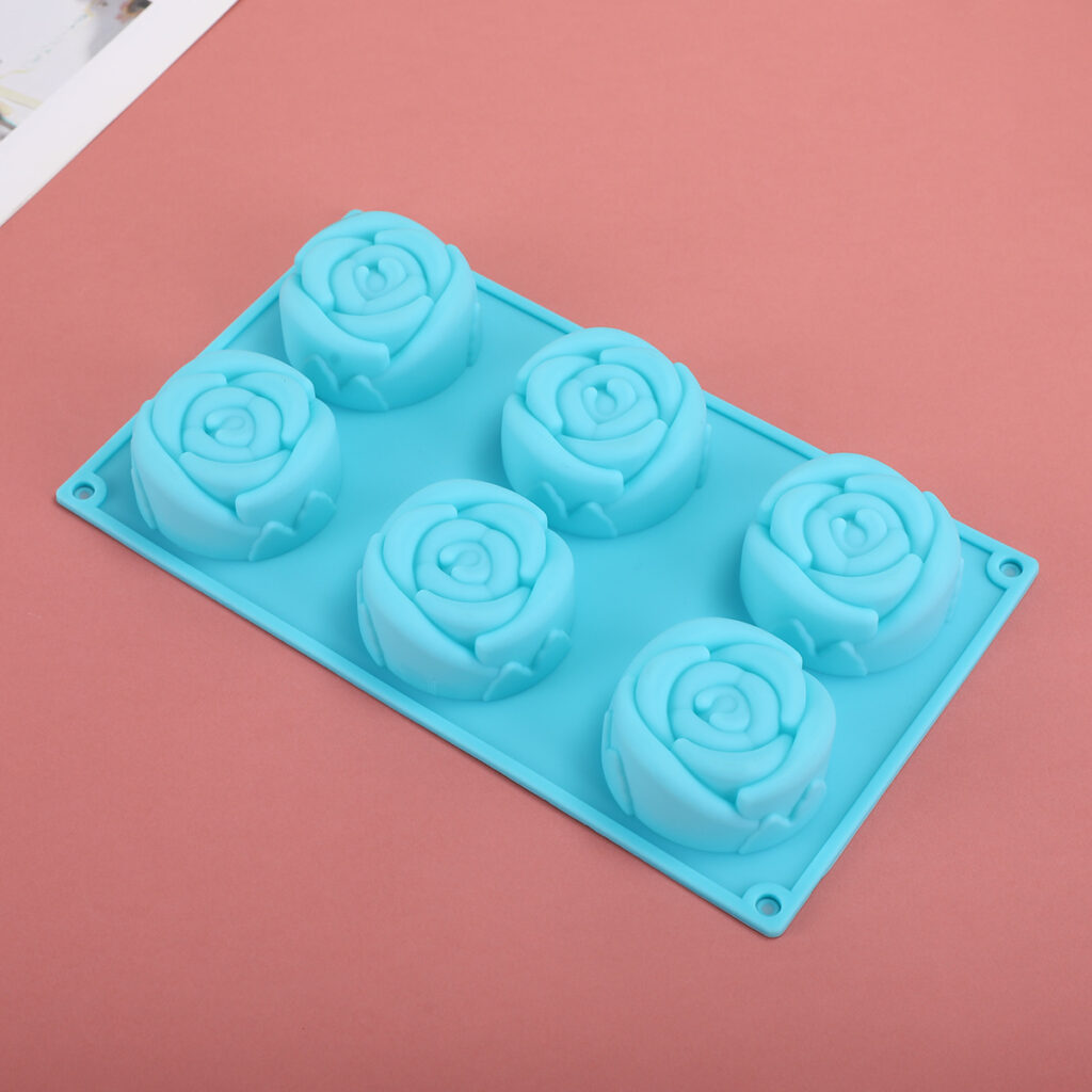 6-Cavity Rose Silicone Cake Mold detail 3