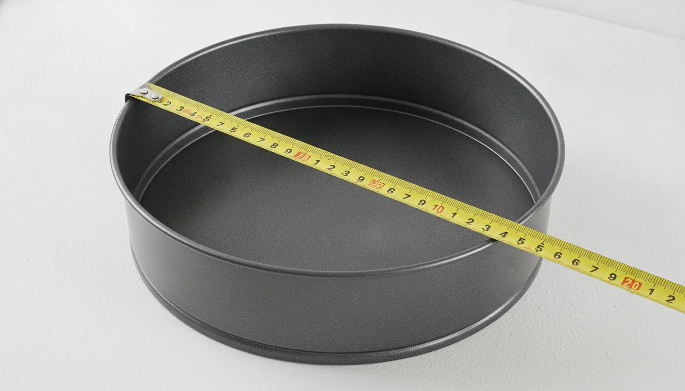 Carbon steel cake pan 23cm inner diameter measurement nonstick coating depth detail