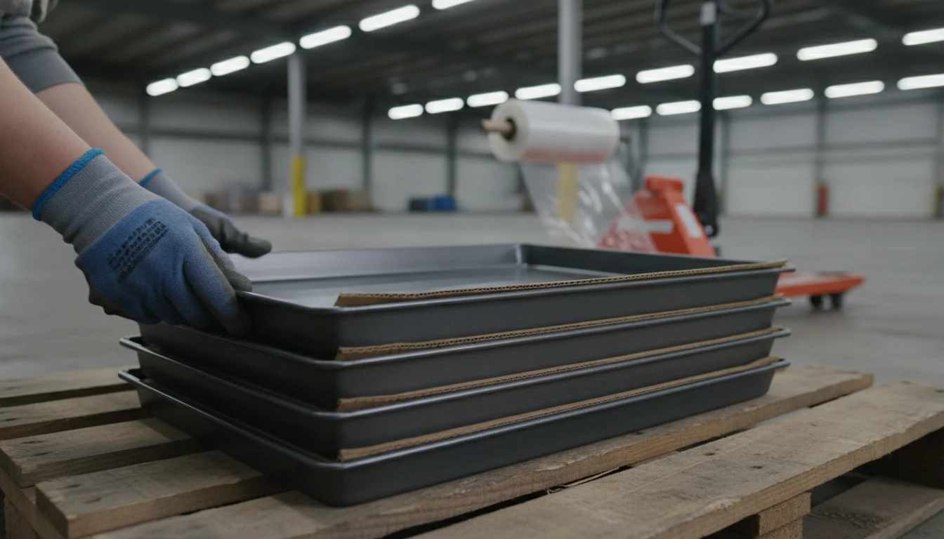 Container loading nonstick bakeware pallet nesting for African export